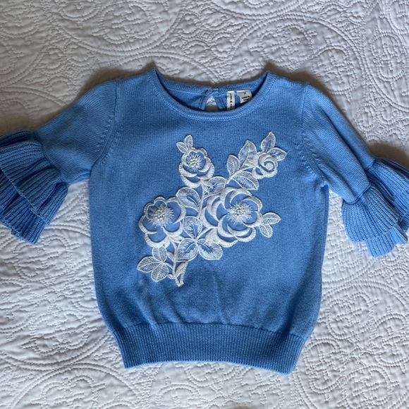 JANIE AND JACK - Blue and White Sweater and Pant Set - size 4 - Picture 2 of 8